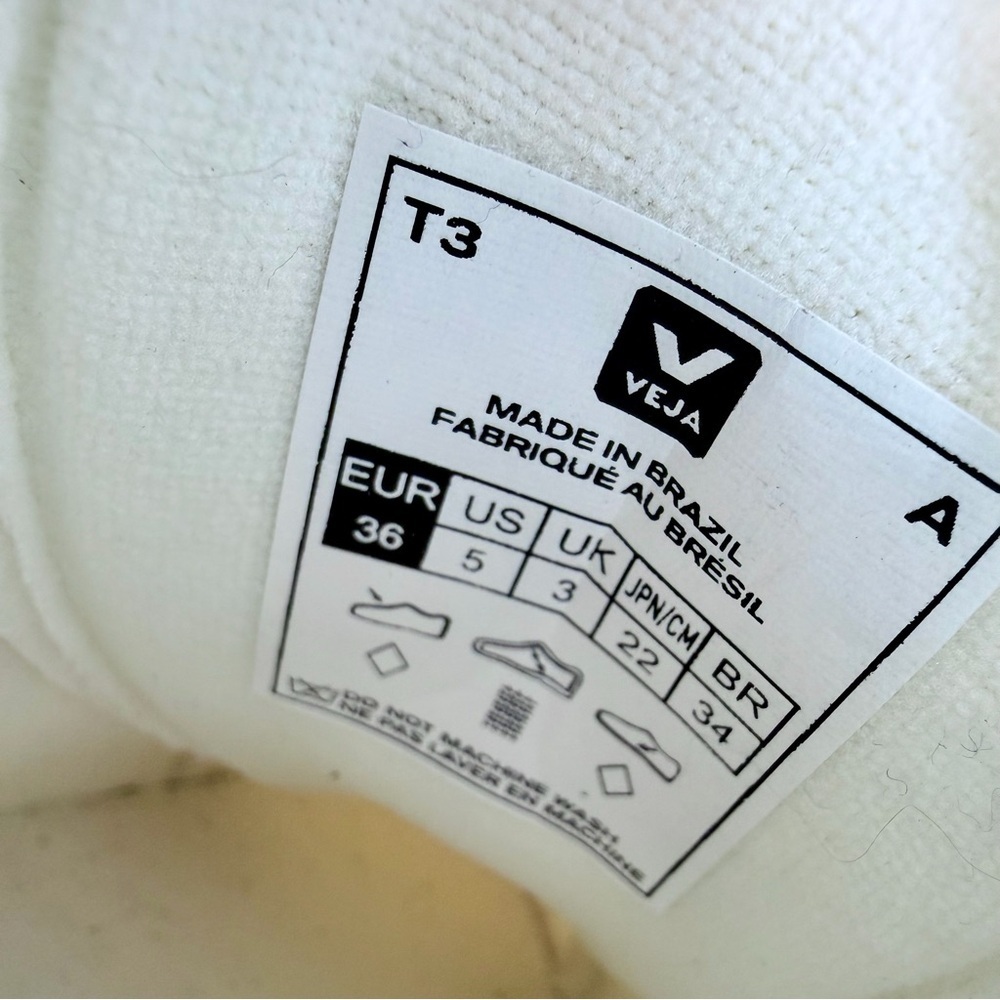 VEJA Esplar White Leather Sneakers Petal Pink Logo EU 36 - Picture 7 of 10